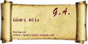 Gödri Aliz névjegykártya